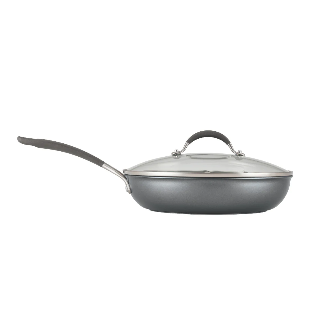 ScratchDefense Extreme Non-Stick Induction Frying Pan with Lid - 30 cm