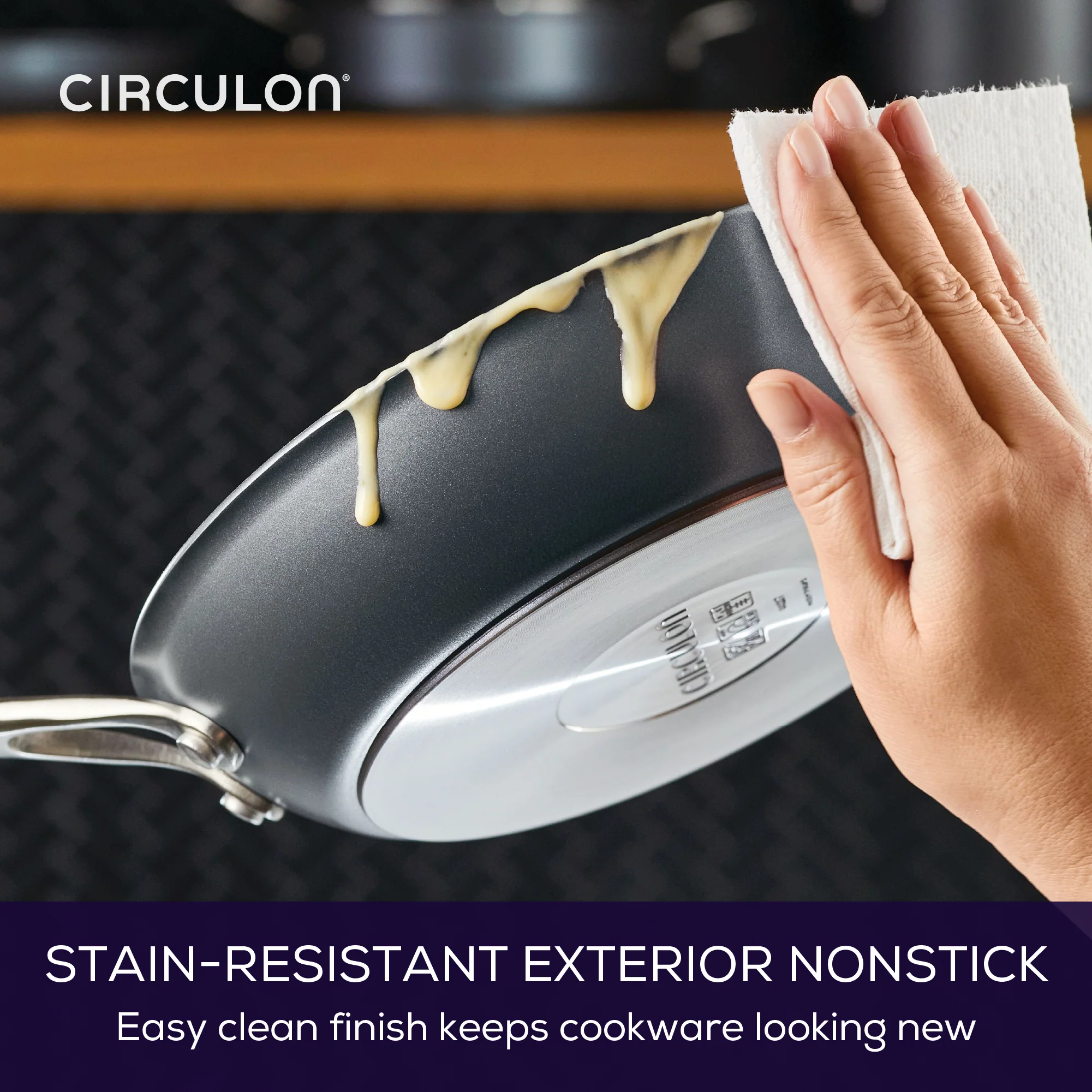 ScratchDefense Extreme Non-Stick Wok & Helper Handle - 34cm - Image 8