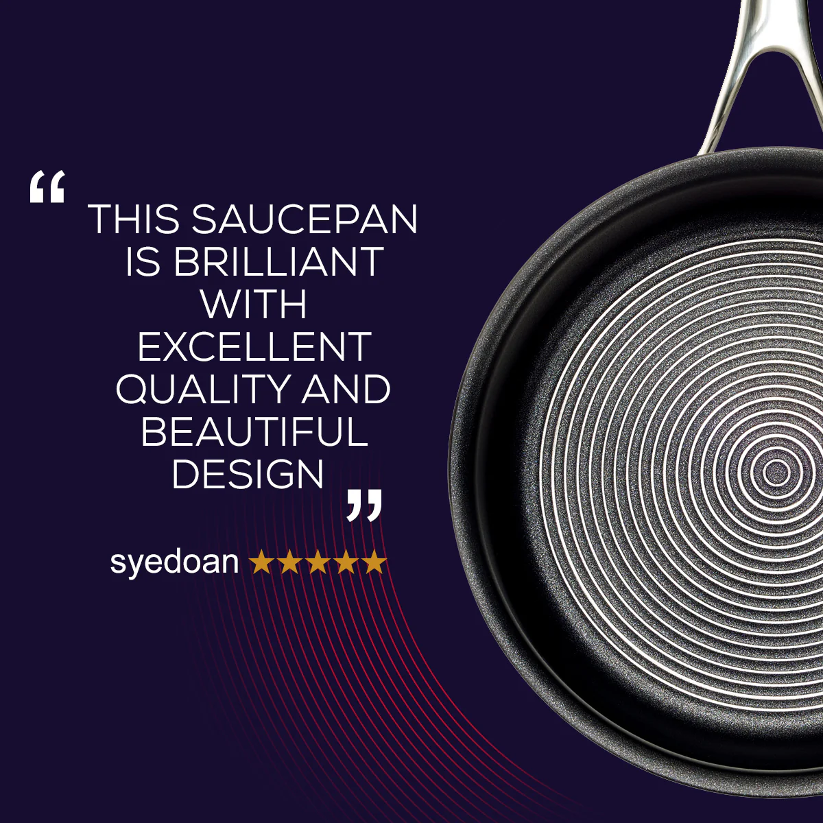 SteelShield™ Polished Stainless Steel Hybrid Non-Stick Saucepan & Lid - 3 Sizes - Image 2