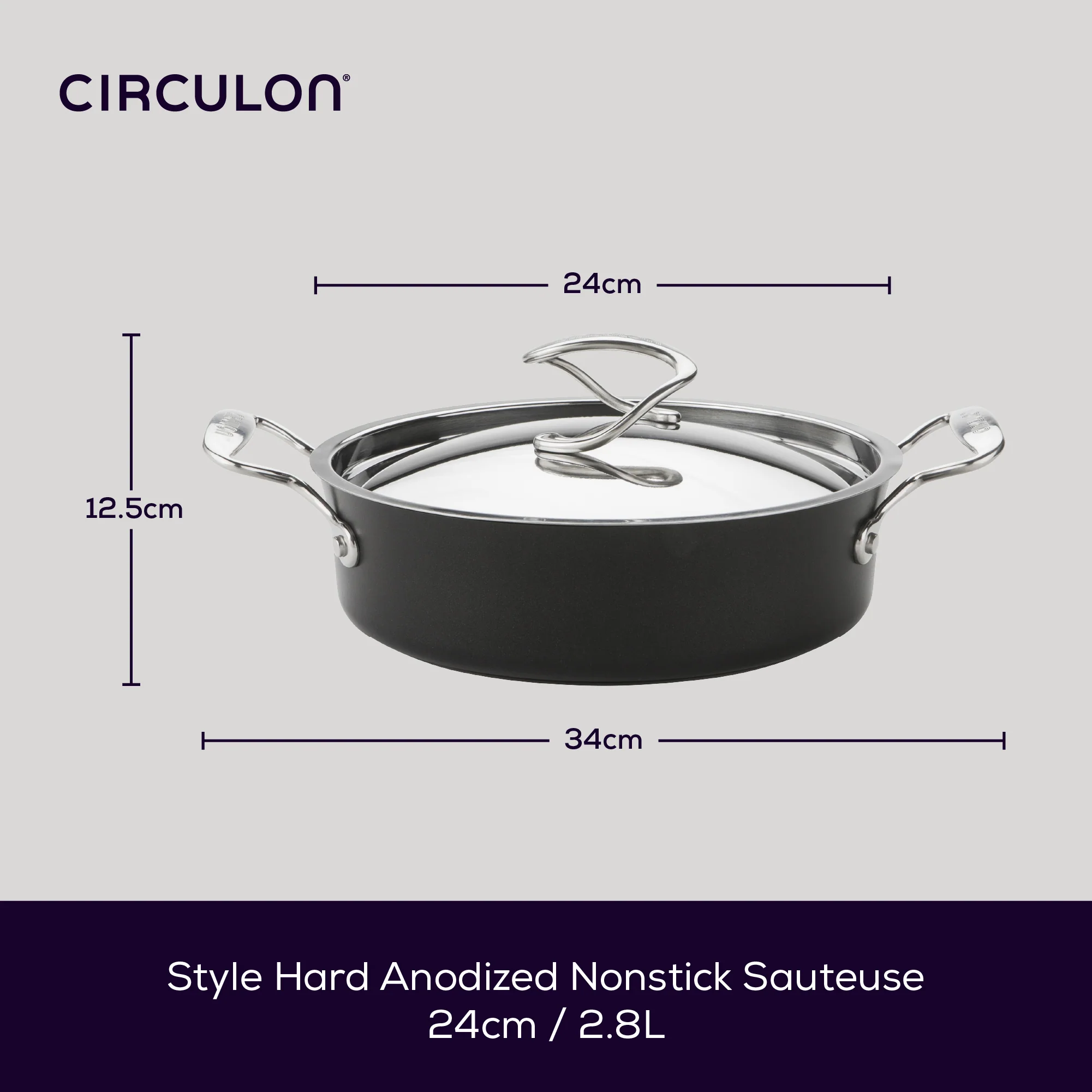 Style Non-Stick Induction Sauté Pan & Lid - 2 Sizes - Image 5