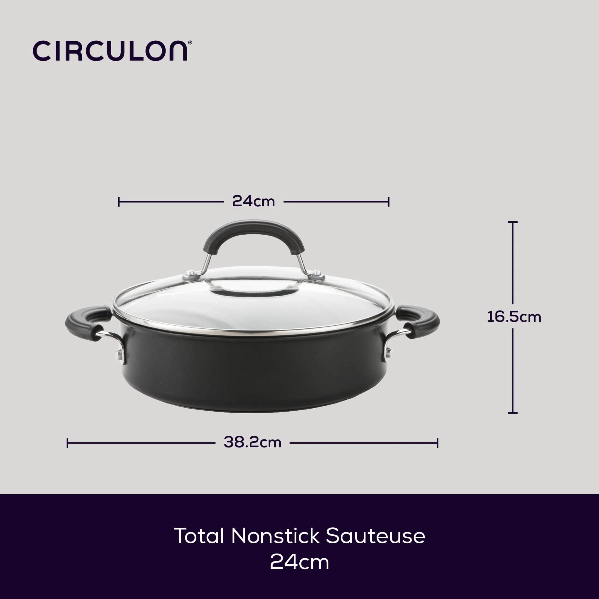 Total Non-Stick Induction Shallow Casserole & Lid - 2.8L - Image 2