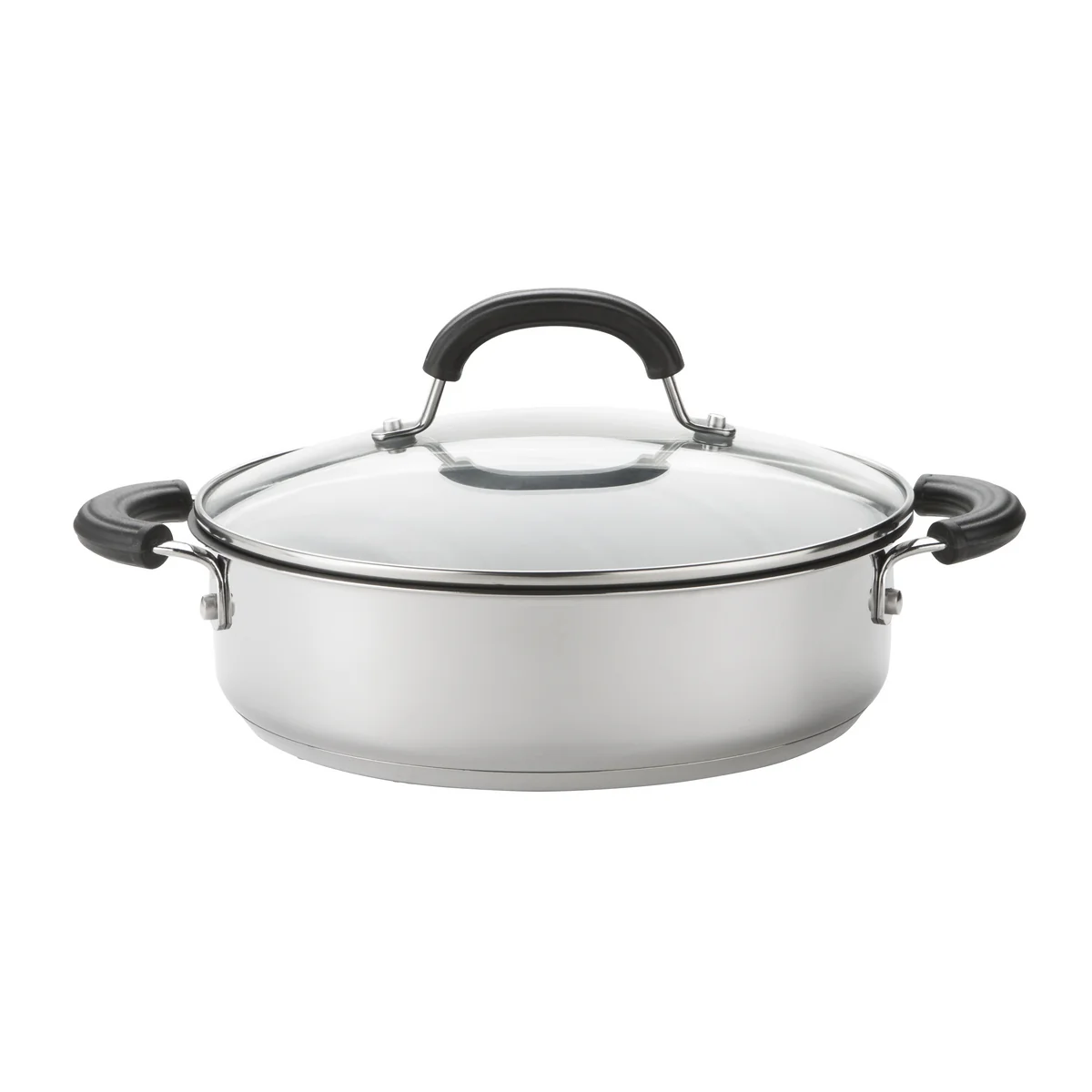 Total Stainless Steel Non-Stick Induction Shallow Casserole & Lid - 2.8L or 4.9L